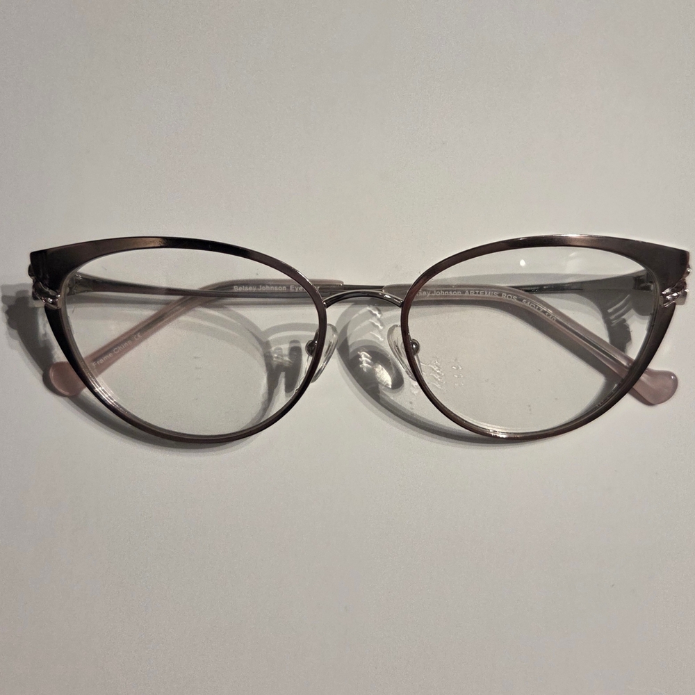 Betsey Johnson Rose Gold Cat-Eye Glasses